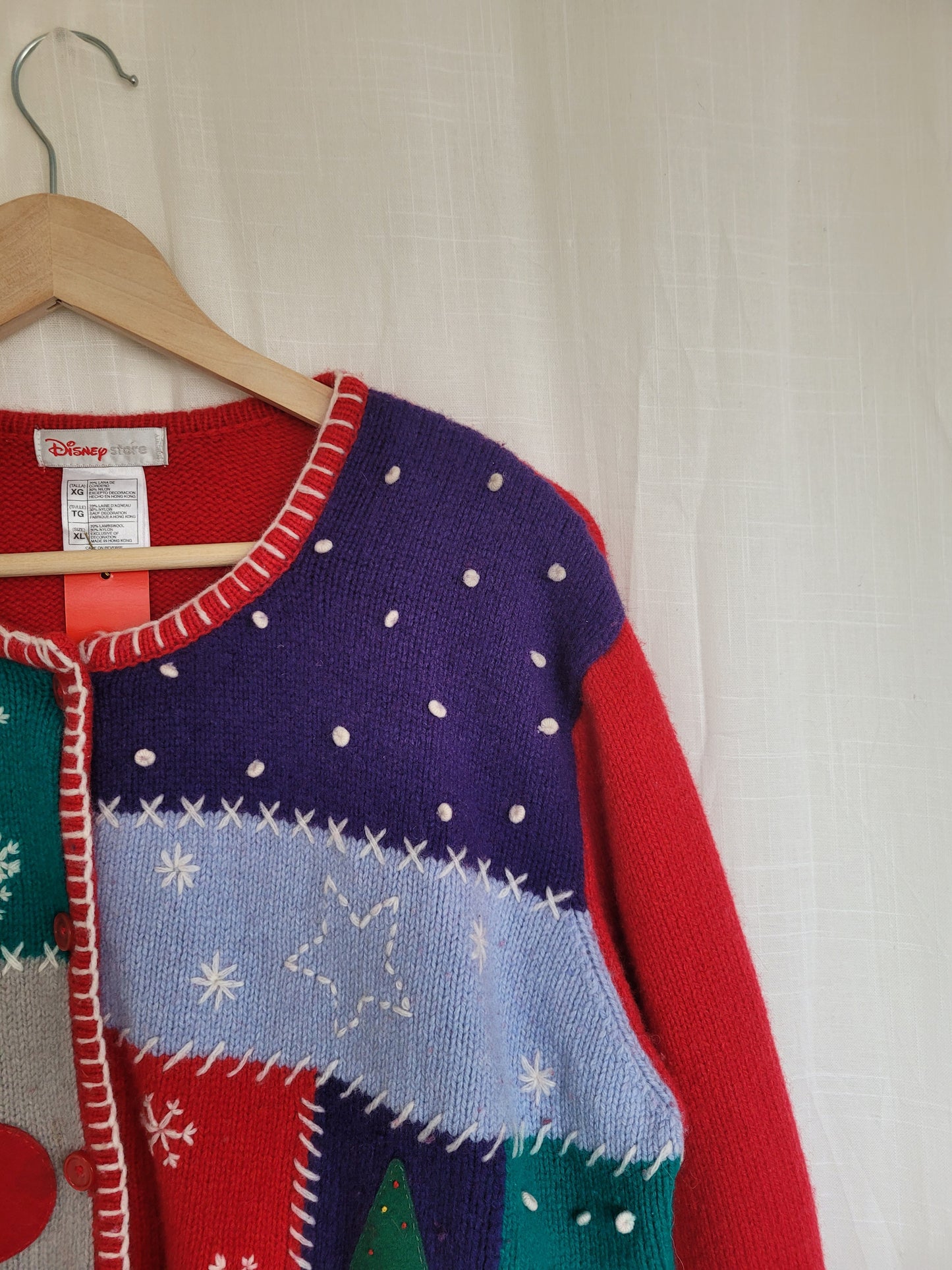 ✨ Mickey’s Snowday - vintage knitted Mickey Mouse snowman cardigan - size XL