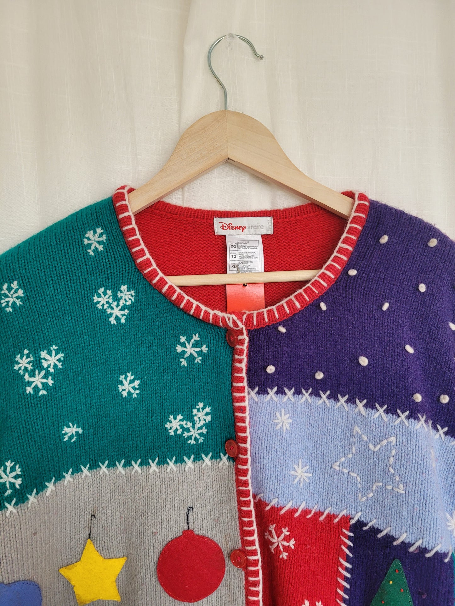 ✨ Mickey’s Snowday - vintage knitted Mickey Mouse snowman cardigan - size XL