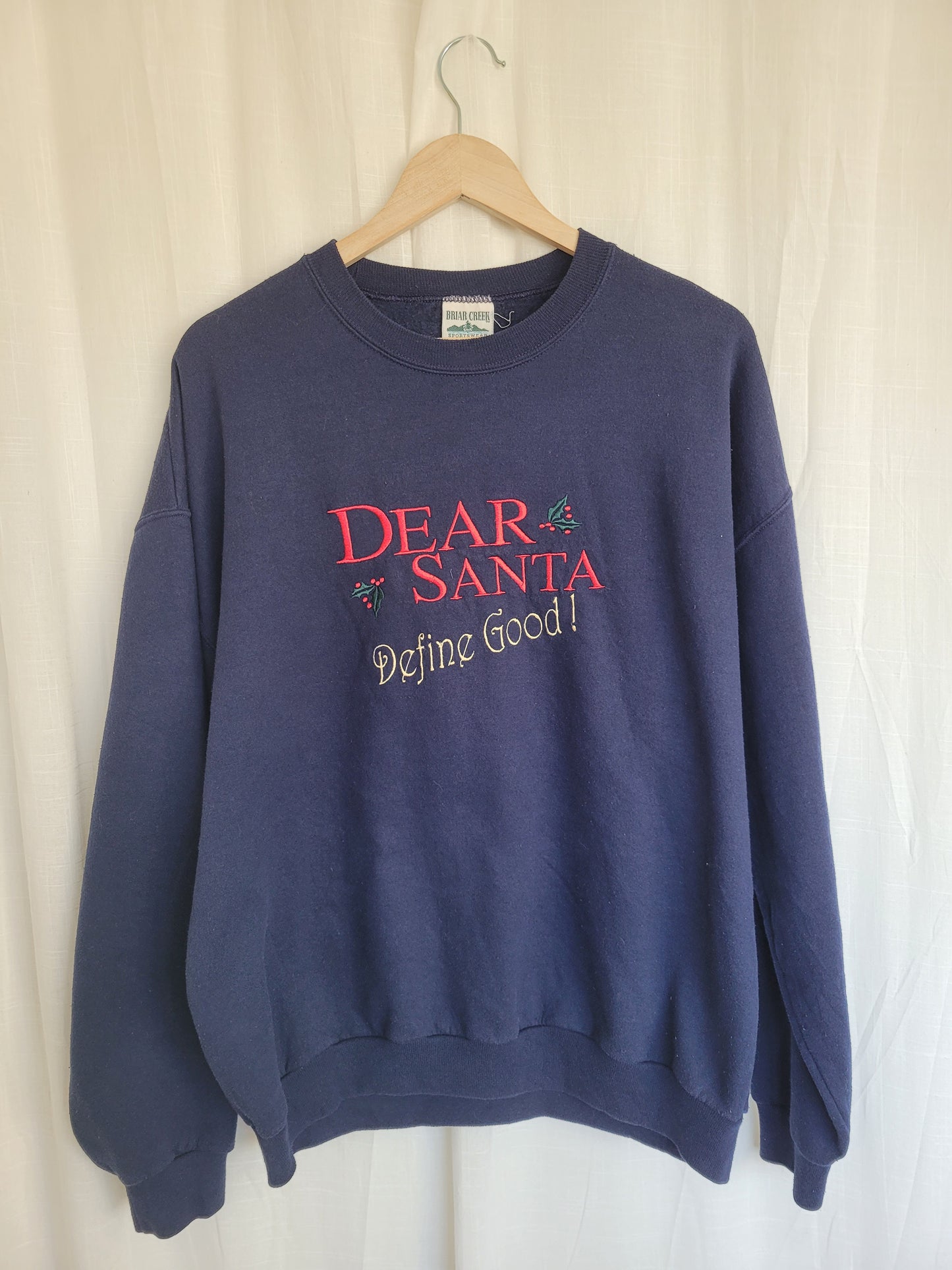 ❄️ Dear Santa… - vintage crewneck sweater with embroidered text - size XL