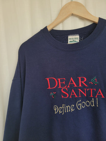 ❄️ Dear Santa… - vintage crewneck sweater with embroidered text - size XL