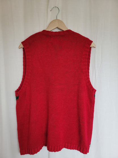 ✨ The Little Christmas Guards - vintage knitted vest with Christmas images - size L