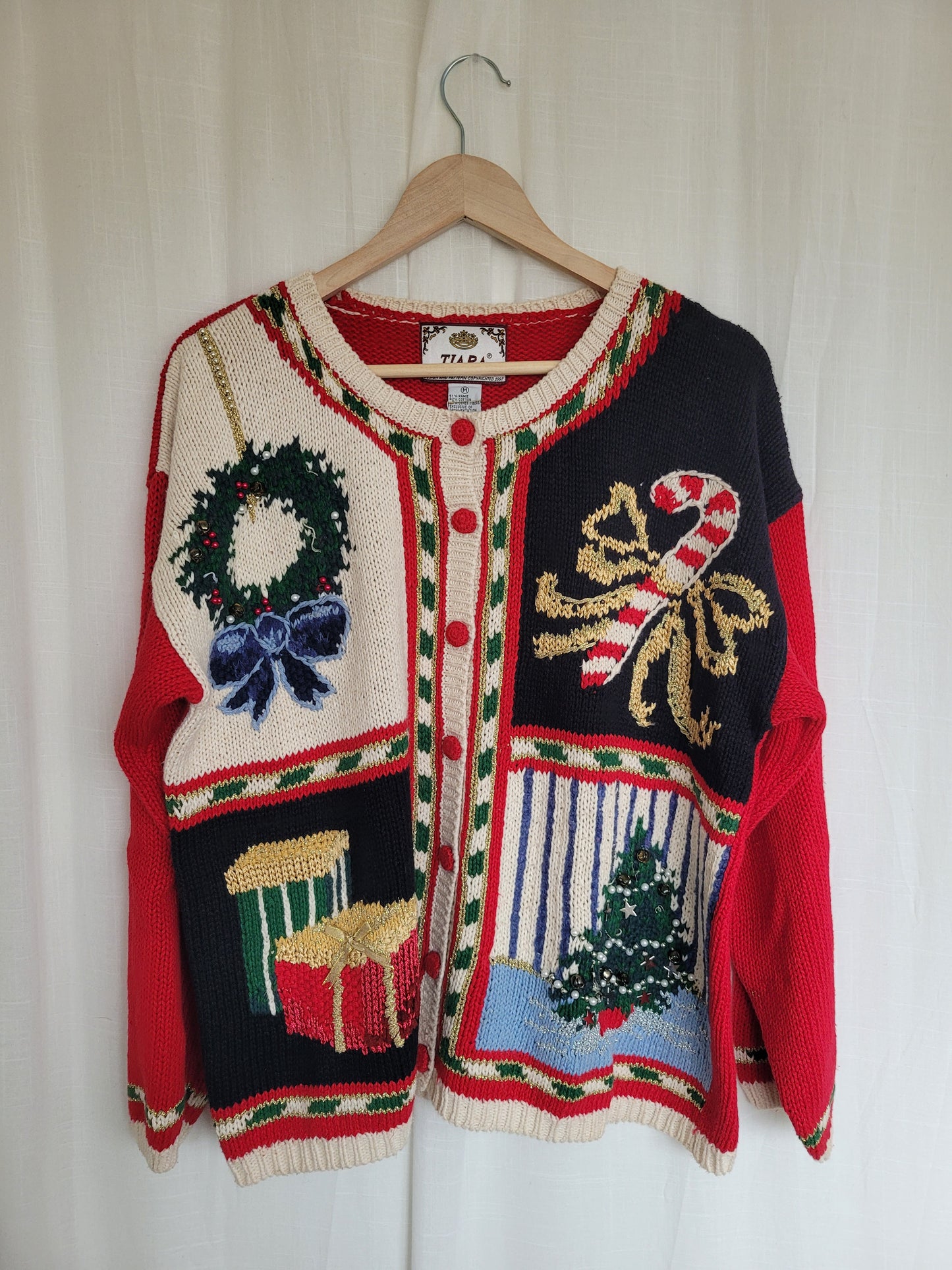 🎁 Four Tales of Christmas - vintage Christmas cardigan - size L