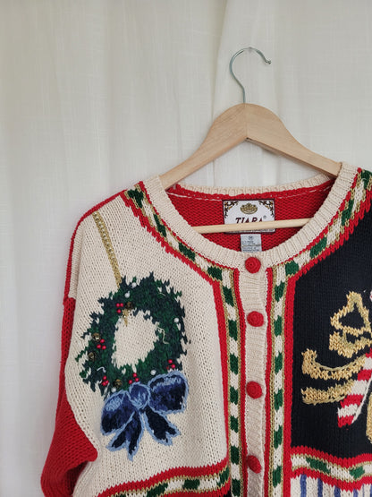 🎁 Four Tales of Christmas - vintage Christmas cardigan - size L