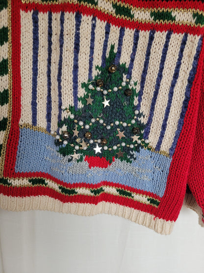 🎁 Four Tales of Christmas - vintage Christmas cardigan - size L