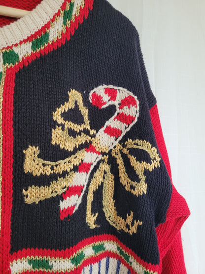 🎁 Four Tales of Christmas - vintage Christmas cardigan - size L