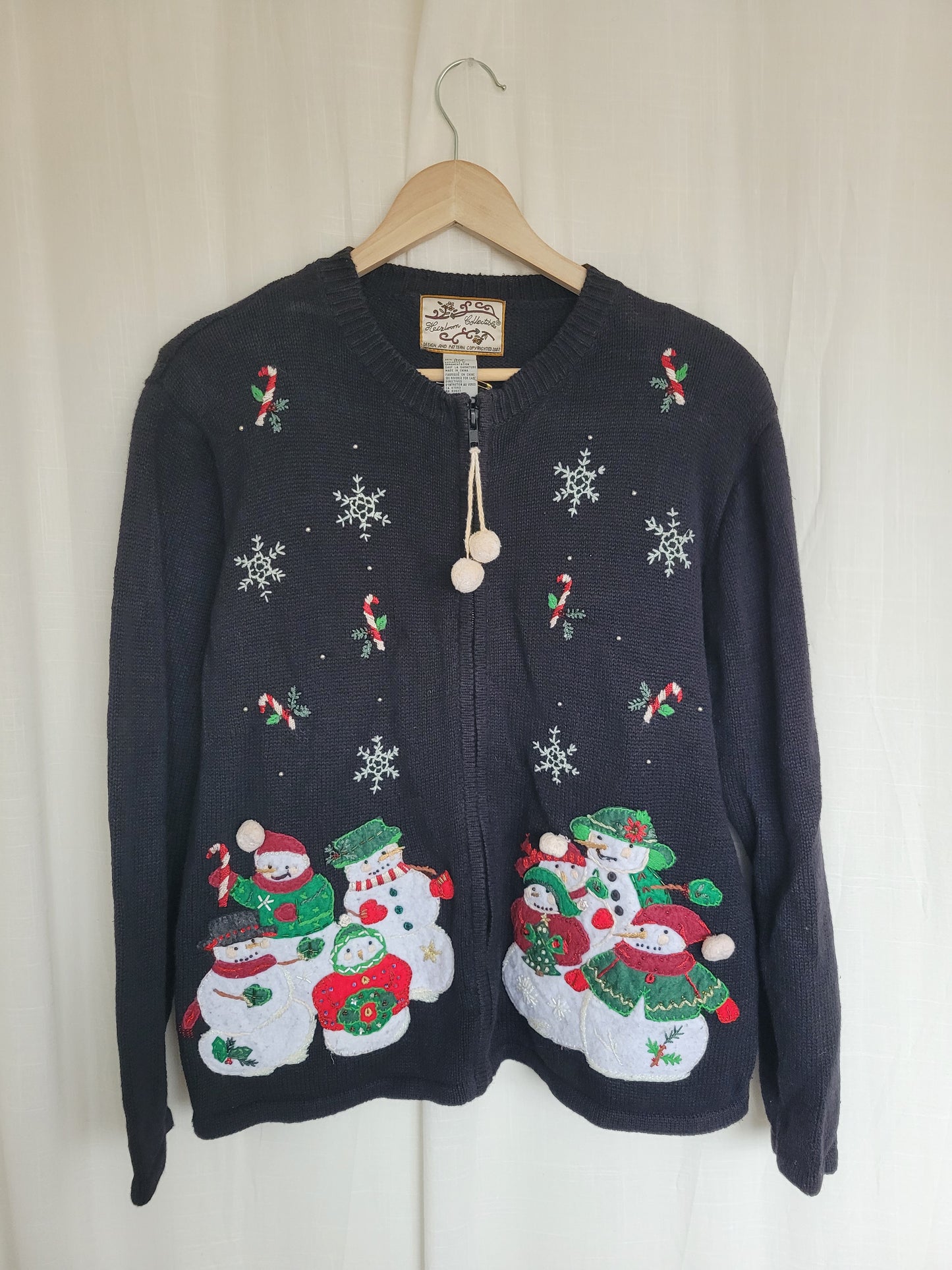 ❄️ Frosty Parade - vintage cardigan with snowmen - size M/L