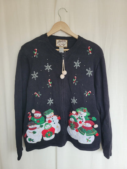 ❄️ Frosty Parade - vintage cardigan with snowmen - size M/L