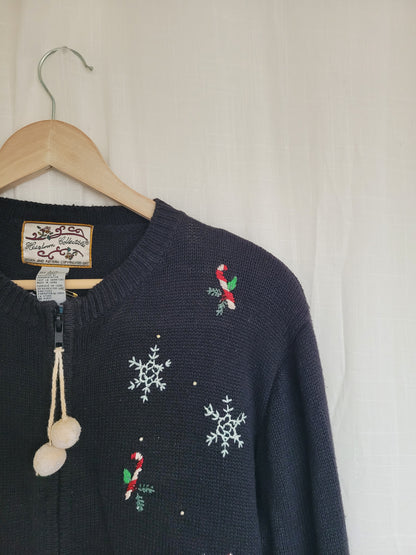 ❄️ Frosty Parade - vintage cardigan with snowmen - size M/L