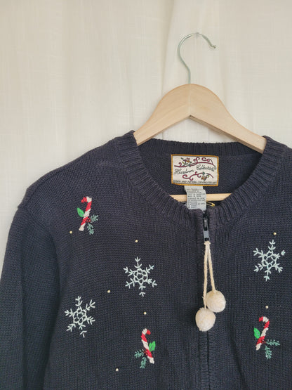 ❄️ Frosty Parade - vintage cardigan with snowmen - size M/L