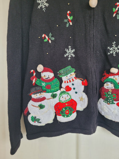 ❄️ Frosty Parade - vintage cardigan with snowmen - size M/L