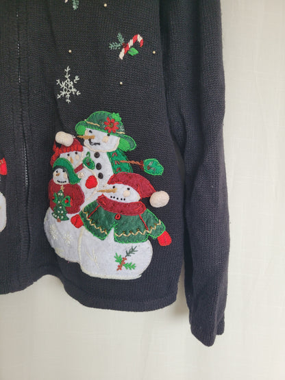 ❄️ Frosty Parade - vintage cardigan with snowmen - size M/L