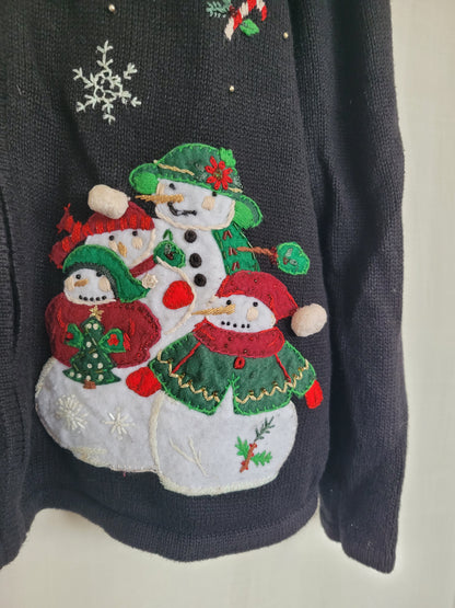 ❄️ Frosty Parade - vintage cardigan with snowmen - size M/L