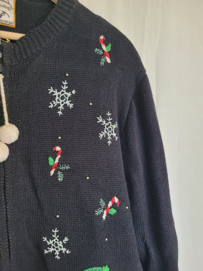 ❄️ Frosty Parade - vintage cardigan with snowmen - size M/L