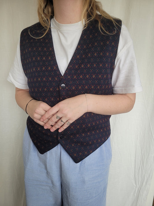 📚 Library Hall - vintage spencer with pattern - size M