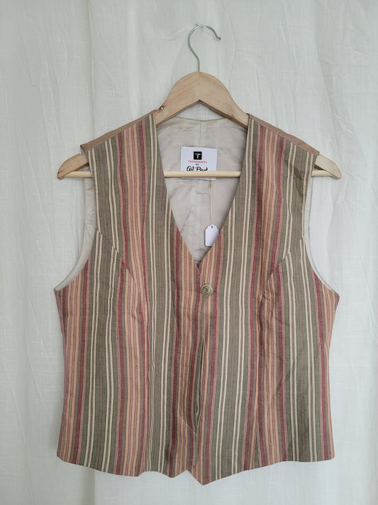🌿 The Quiet Statement - vintage gilet with striped pattern - size M