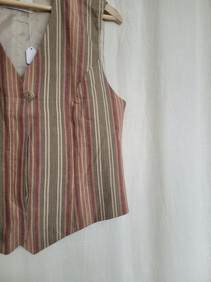 🌿 The Quiet Statement - vintage gilet with striped pattern - size M