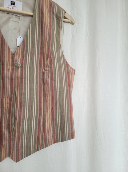 🌿 The Quiet Statement - vintage gilet with striped pattern - size M