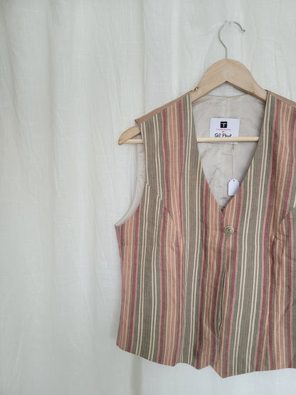 🌿 The Quiet Statement - vintage gilet with striped pattern - size M