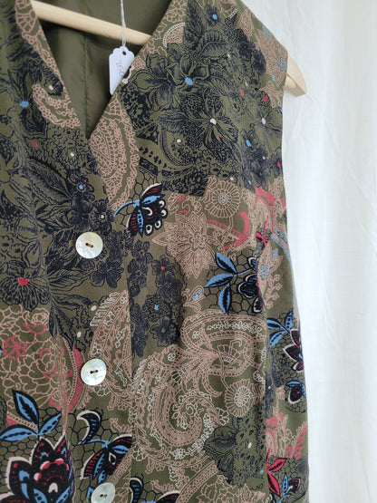 💚 The Velvet Meadow - vintage vest with paisley and flower patterns - size M