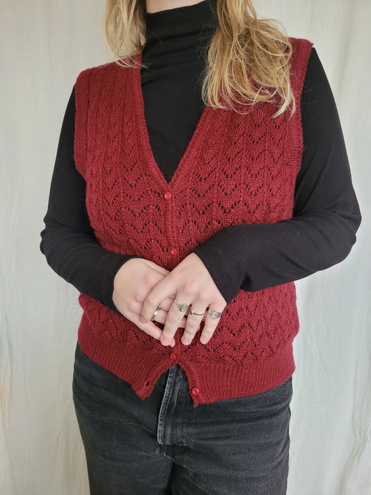 🍒 Cherry Patch - vintage crochet spencer - size S/M