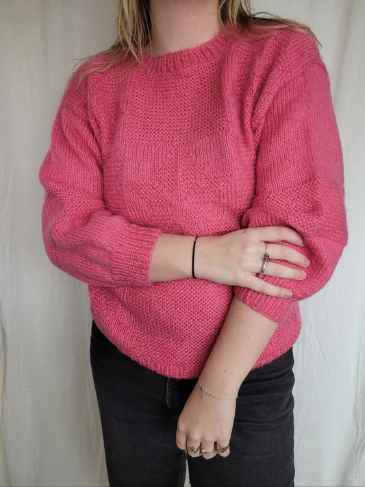 🌸 Candy Floss Hug - vintage handknitted sweater - size S/M