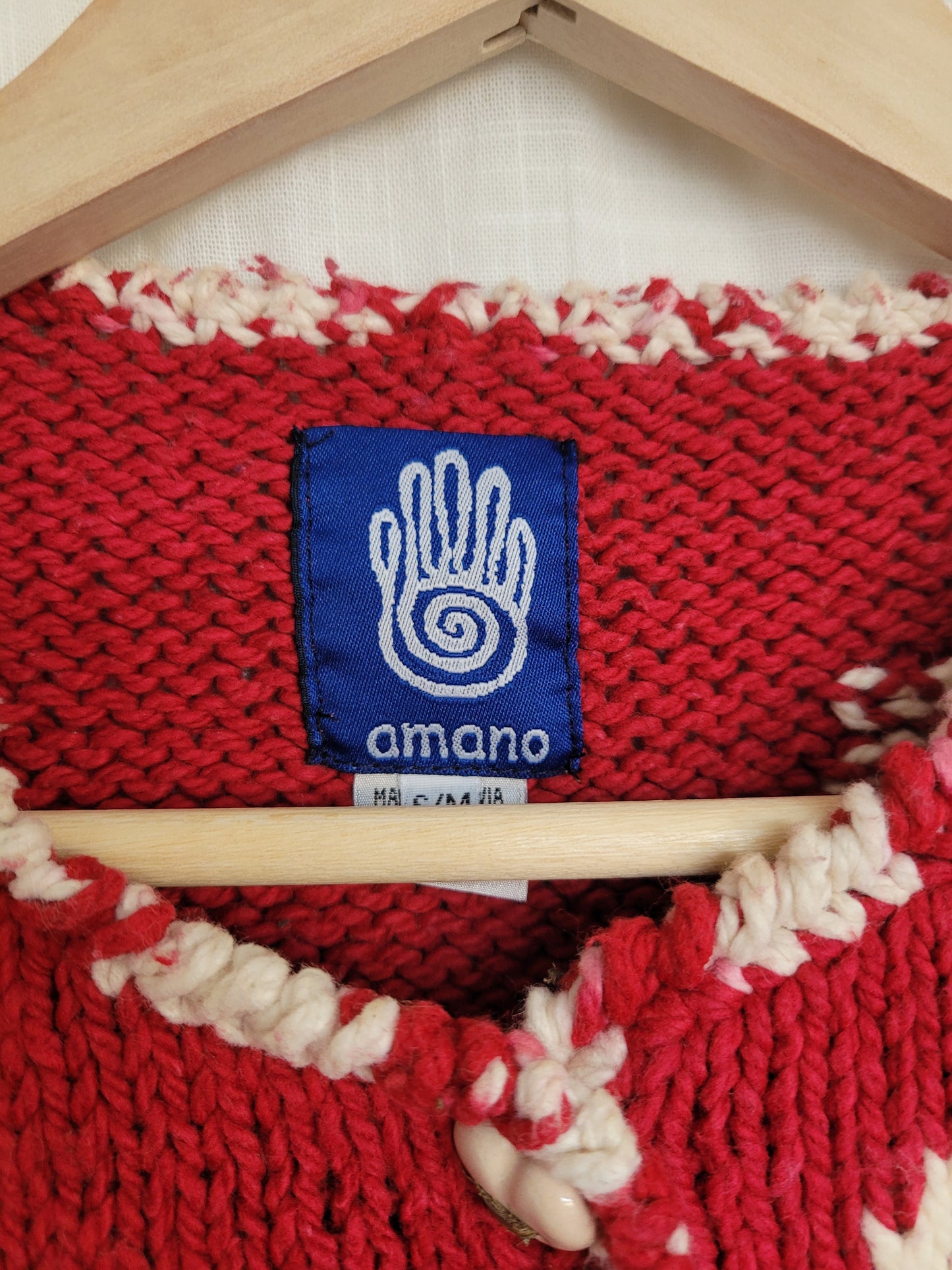 ❤️ Sweetheart Cozy - vintage cardigan by Amano with heart pattern - size S/M