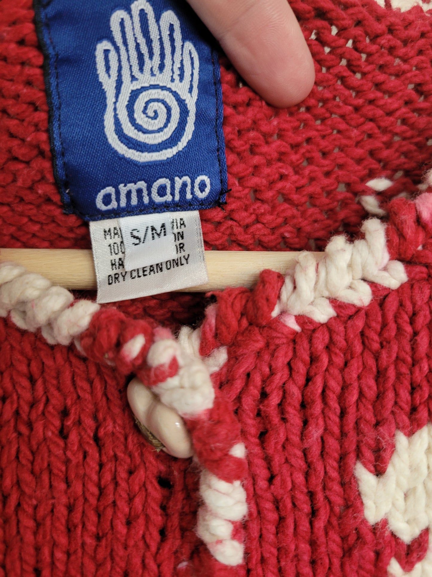 ❤️ Sweetheart Cozy - vintage cardigan by Amano with heart pattern - size S/M