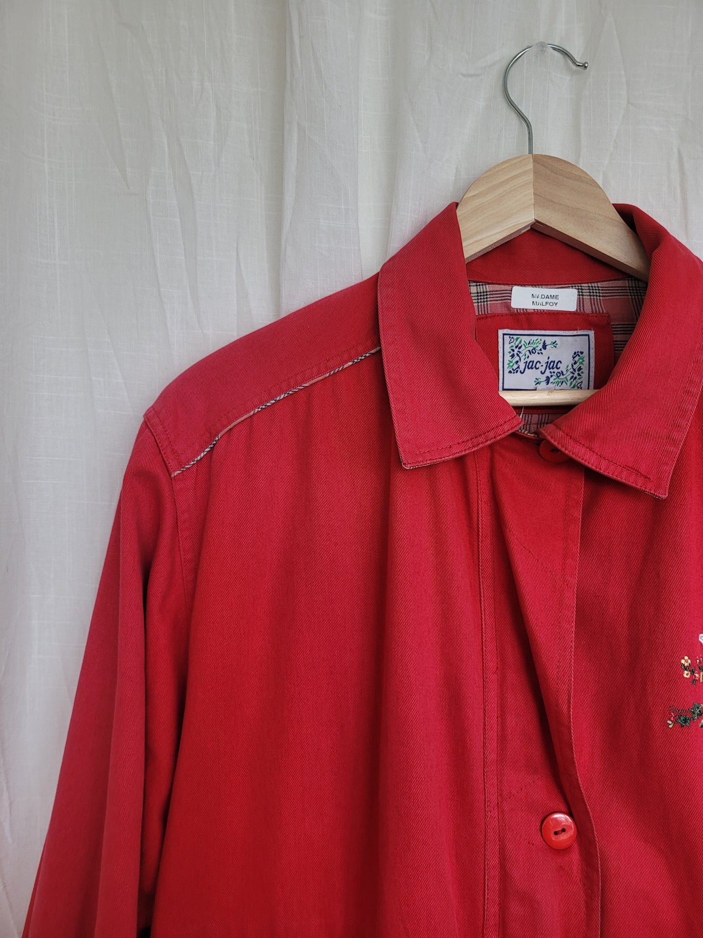 🧵 Country Stroll - vintage coat with embroidered geese - size M/L
