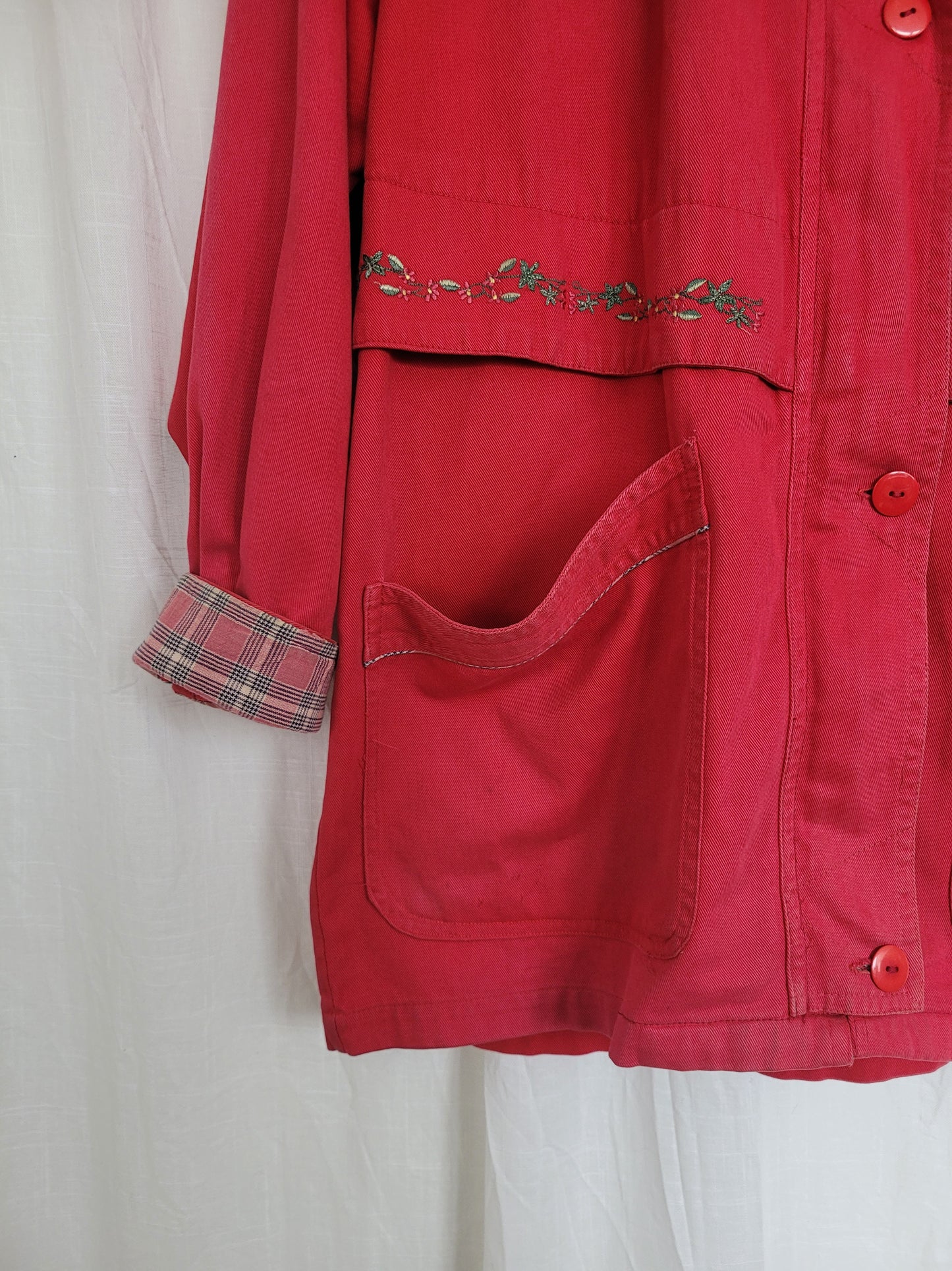 🧵 Country Stroll - vintage coat with embroidered geese - size M/L