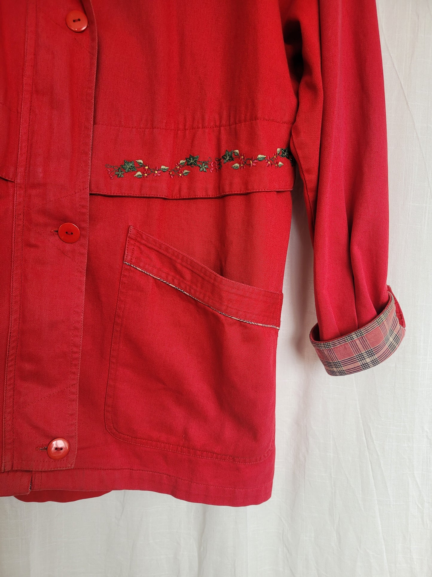 🧵 Country Stroll - vintage coat with embroidered geese - size M/L