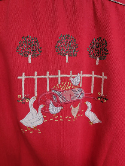 🧵 Country Stroll - vintage coat with embroidered geese - size M/L