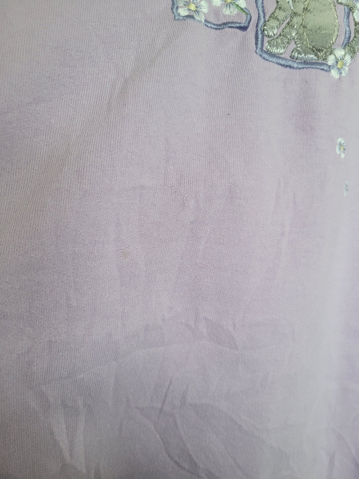 💜 Lilac Whiskers - vintage crewneck sweater with embroidered cat (Perfectly Imperfect) - size L