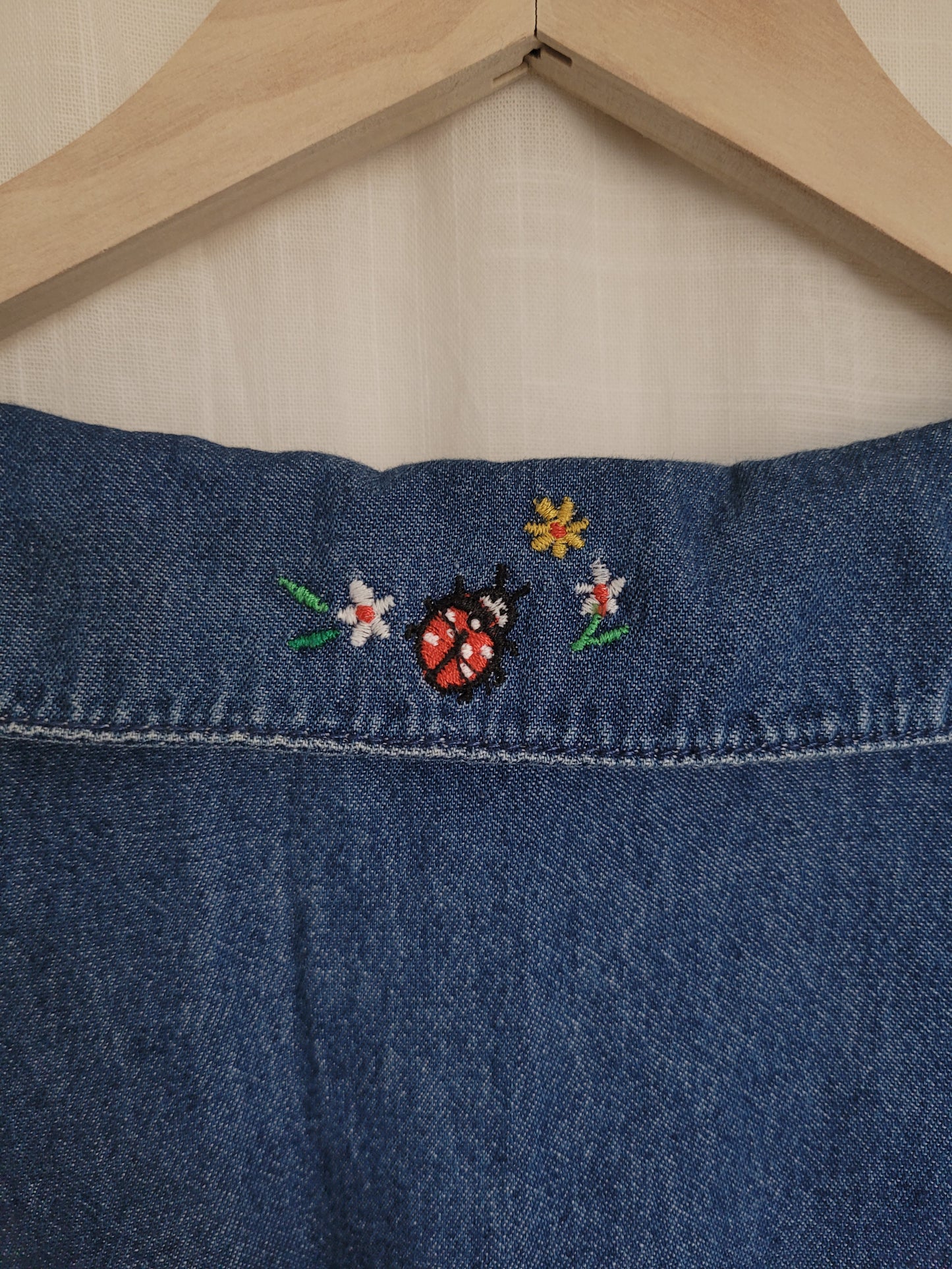 ✨ Sunny Meadow - vintage denim dress with embroidered details - size L