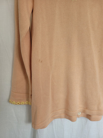 🌼 Ladybird Garden - vintage cardigan with ladybirds (Perfectly Imperfect) - size L