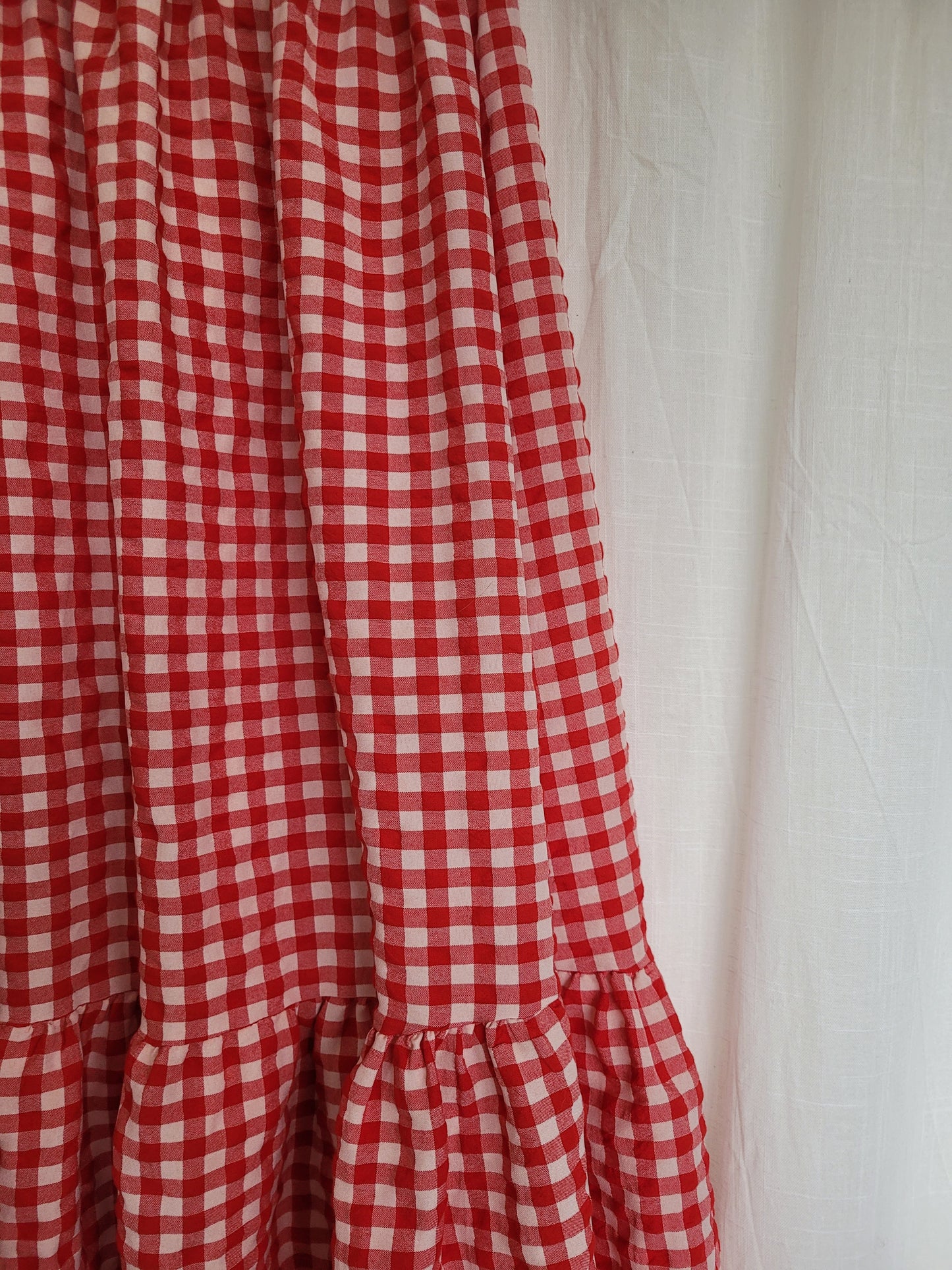 🍓 Strawberry Picnic - vintage red/white gingham skirt - size M to XL