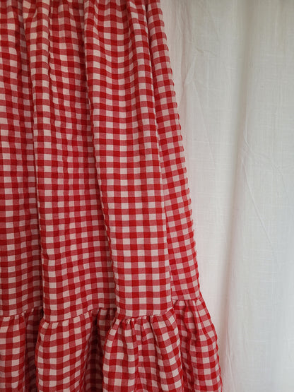 🍓 Strawberry Picnic - vintage red/white gingham skirt - size M to XL