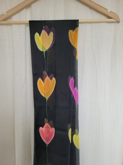 🌸 Tulip Garden - vintage scarf with tulip design