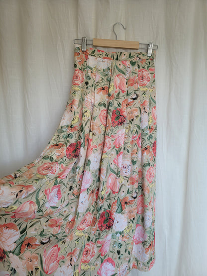 🌸 Blushing Garden - vintage skirt with flower pattern - size S
