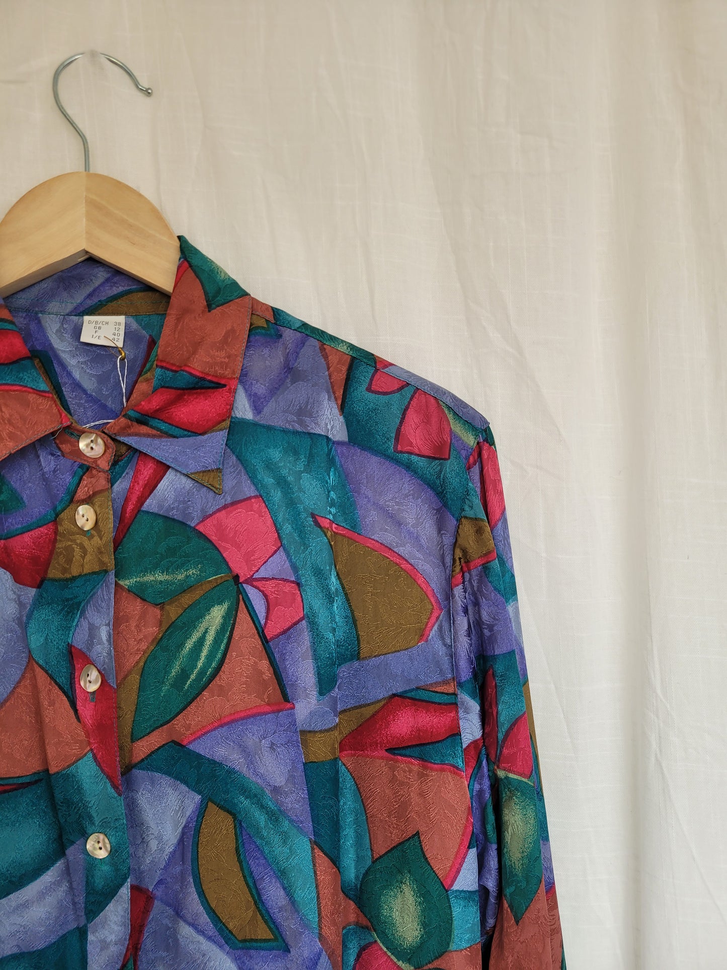 🌒 Dusky Dream - vintage silk blouse - size L