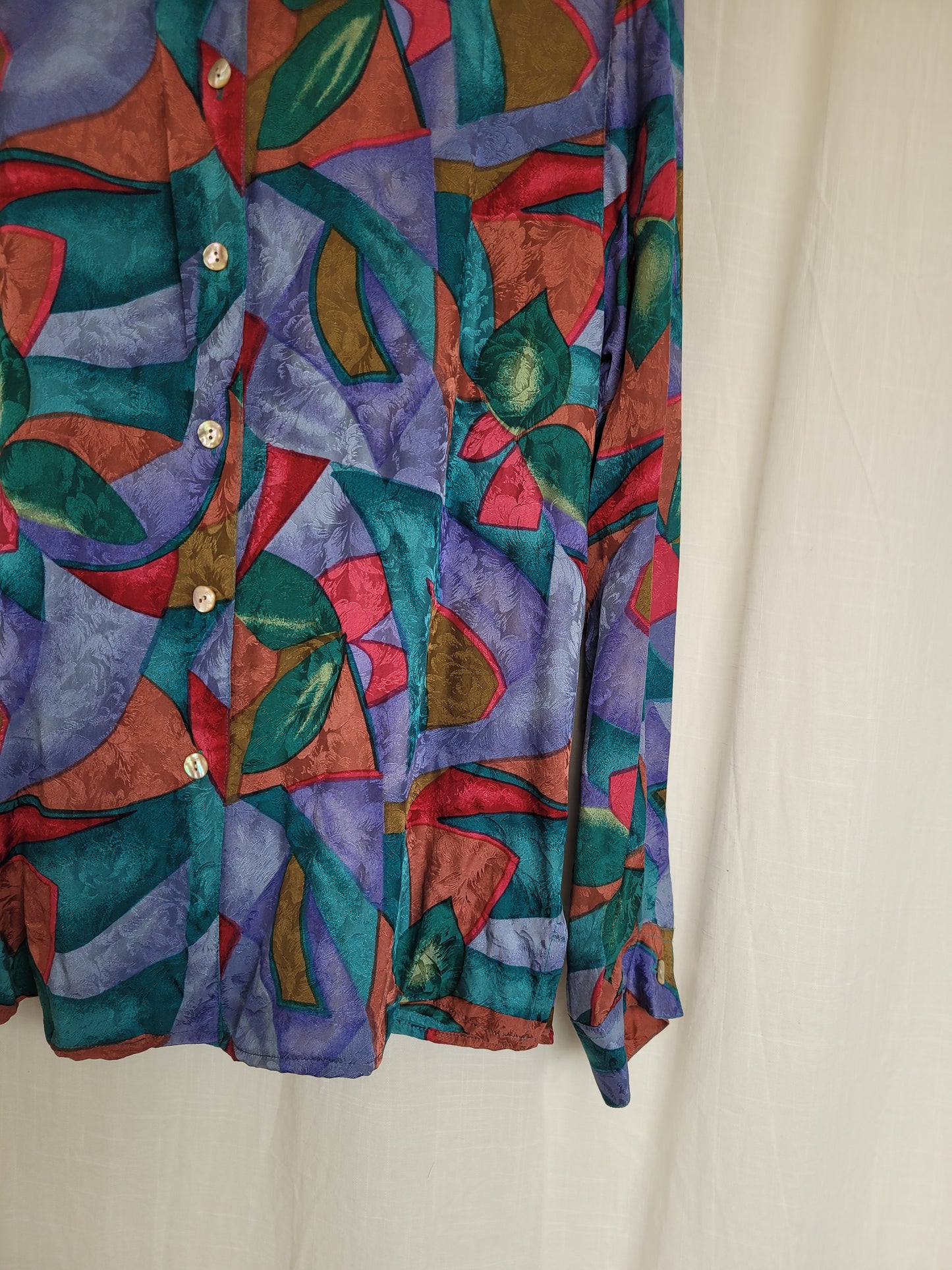 🌒 Dusky Dream - vintage silk blouse - size L