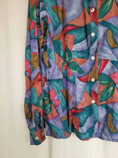 🌒 Dusky Dream - vintage silk blouse - size L