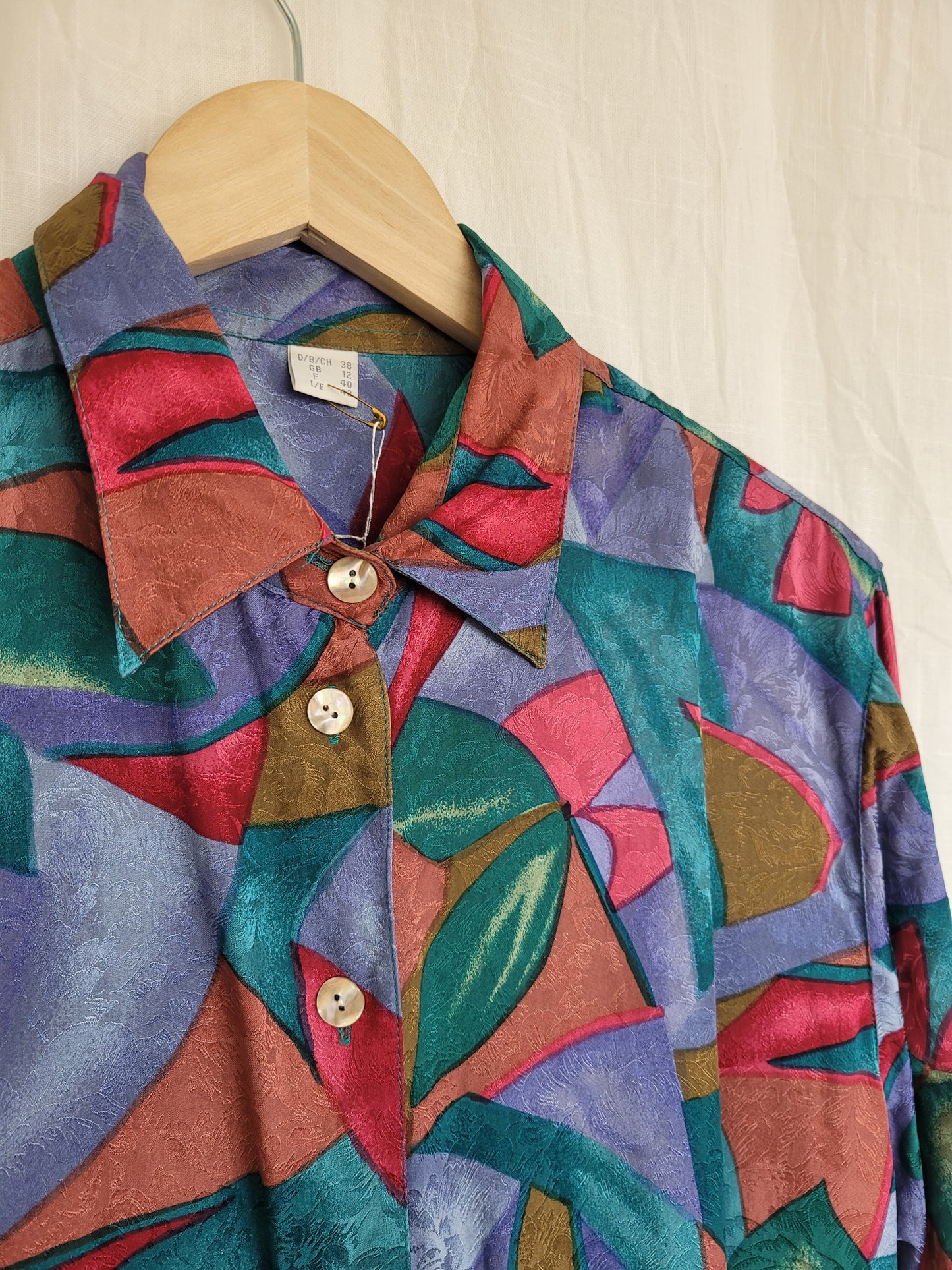 🌒 Dusky Dream - vintage silk blouse - size L