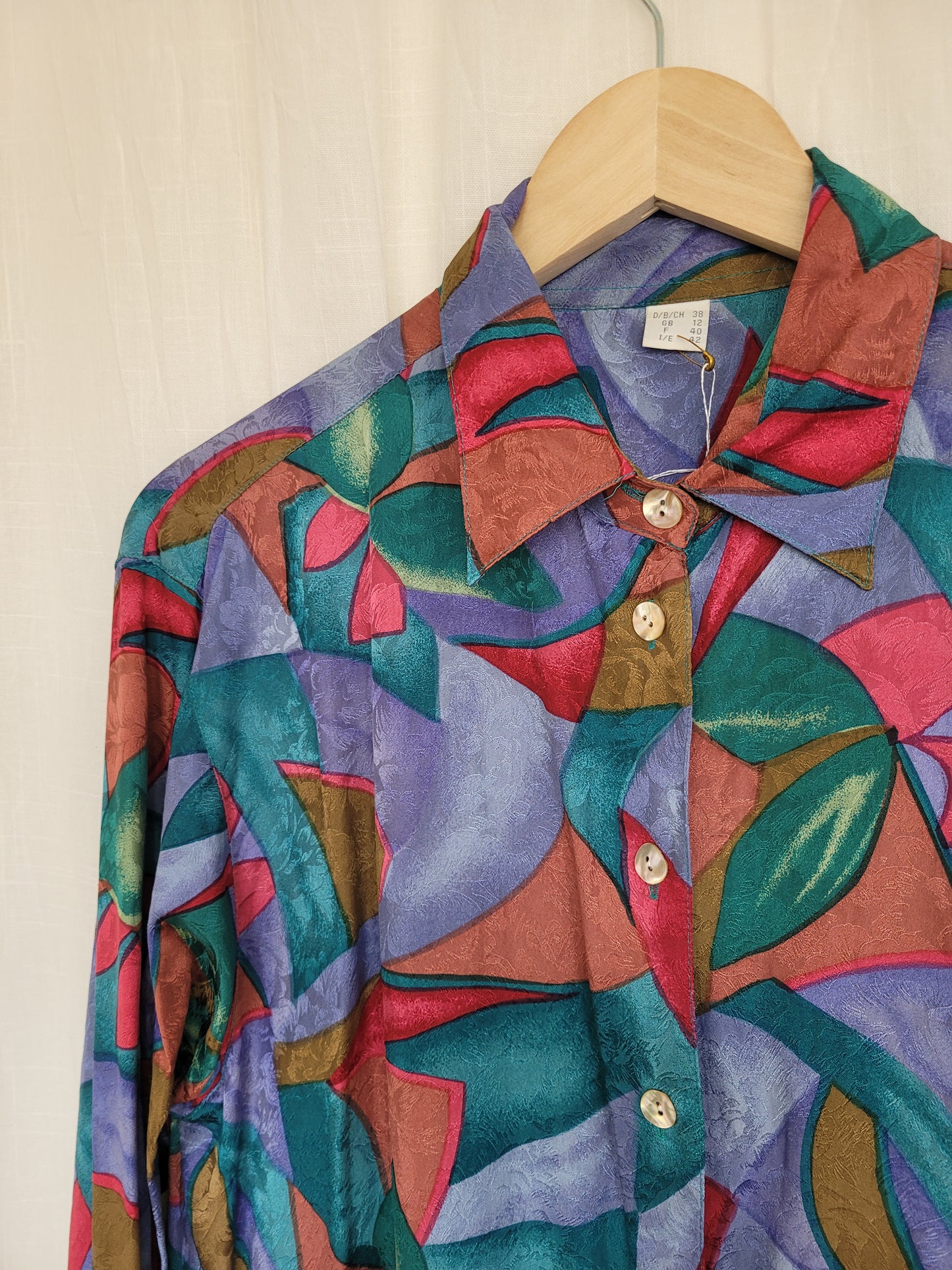 🌒 Dusky Dream - vintage silk blouse - size L