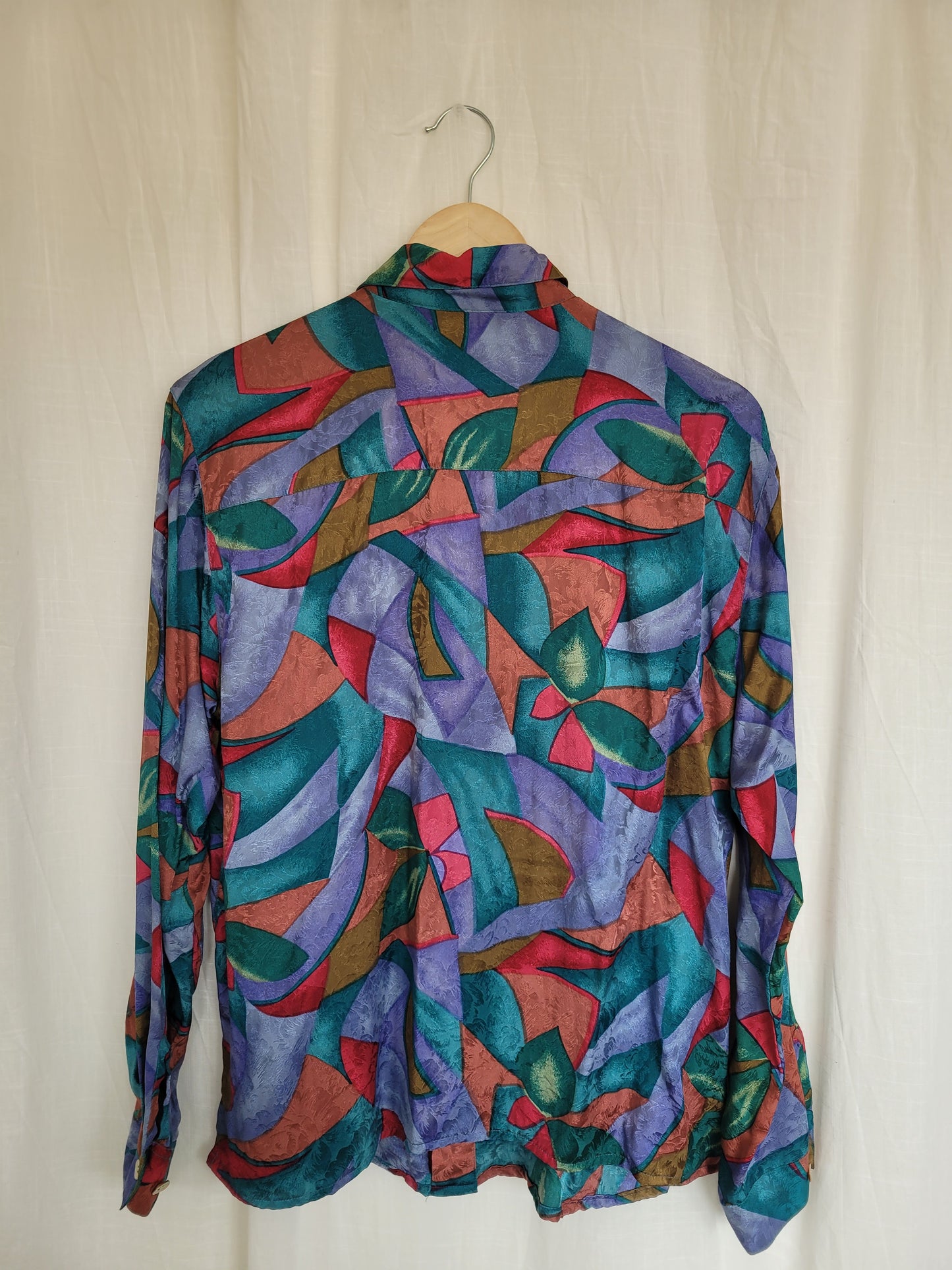 🌒 Dusky Dream - vintage silk blouse - size L