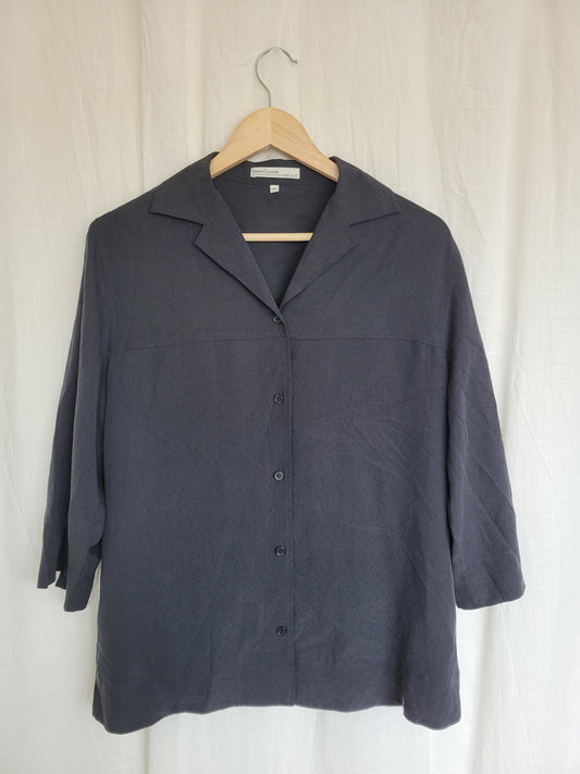 ✨ Timeless Night - vintage black silk blouse - size M/L