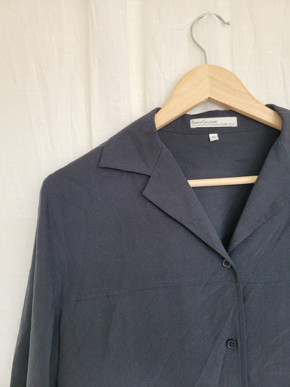 ✨ Timeless Night - vintage black silk blouse - size M/L