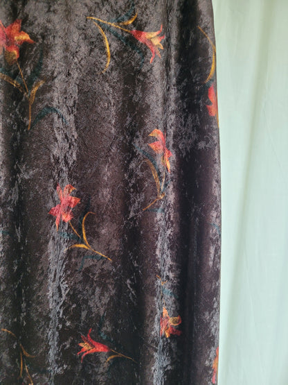 🔮 Witching Hour - vintage dark brown velvet skirt - size L