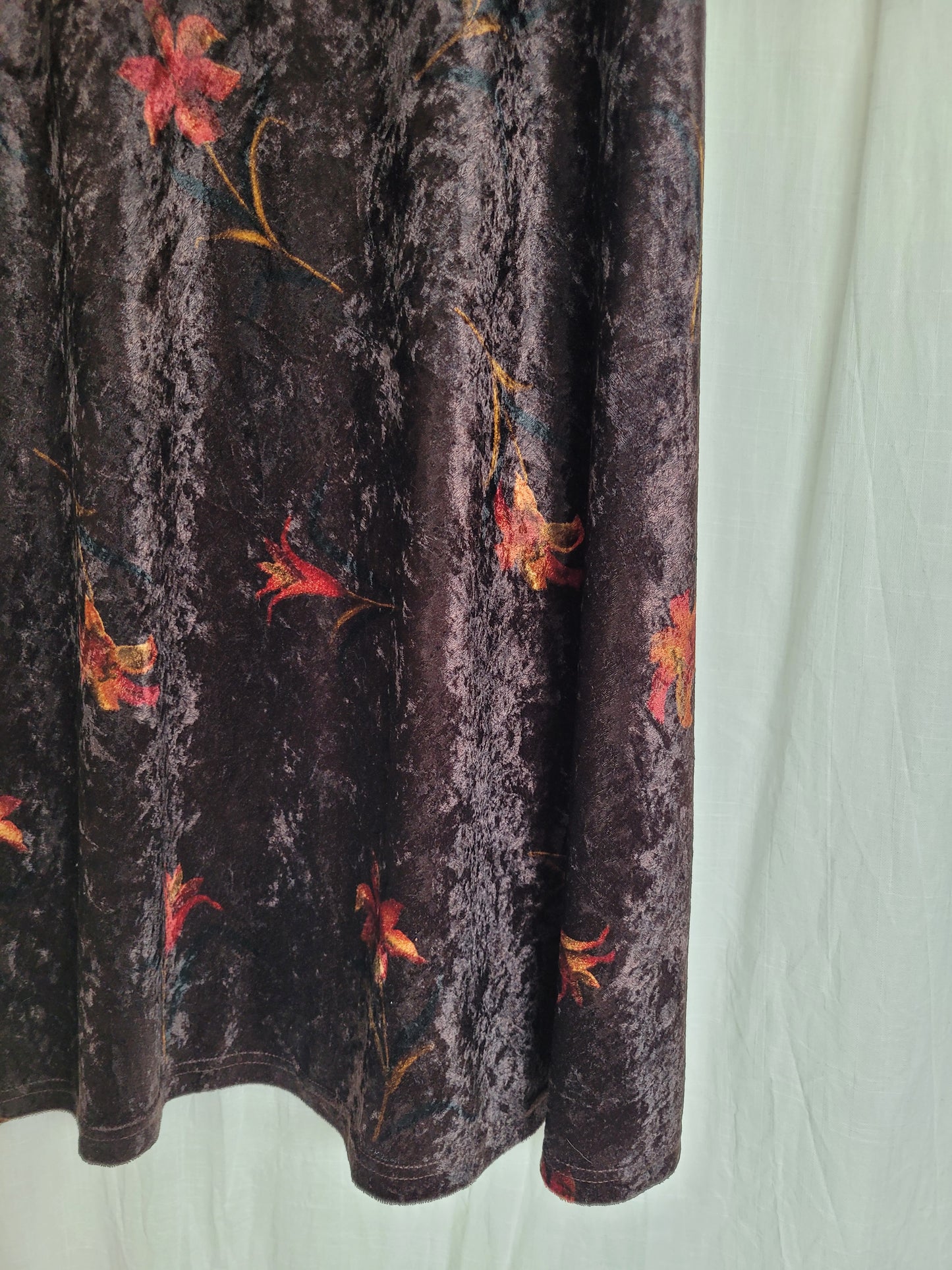 🔮 Witching Hour - vintage dark brown velvet skirt - size L