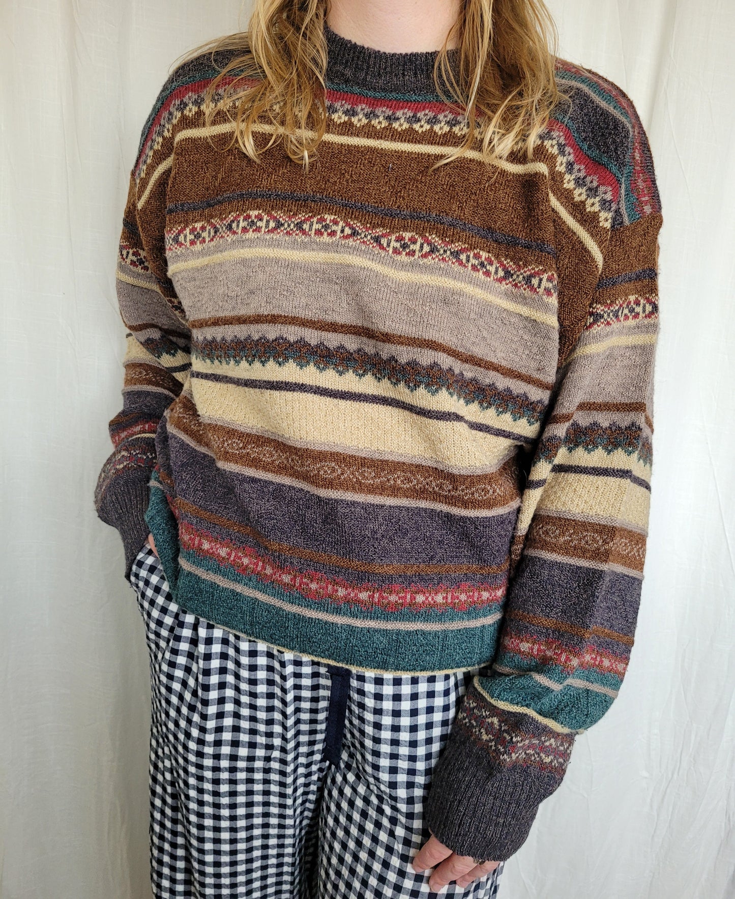 📖 Lakeside Reading - vintage knitted sweater - size L
