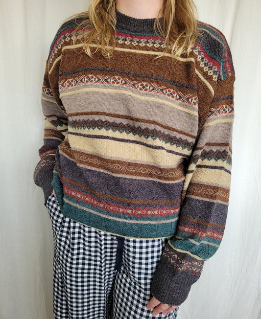 📖 Lakeside Reading - vintage knitted sweater - size L